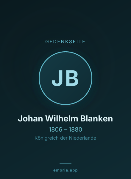 Gedenkportrait von Johan Wilhelm Blanken