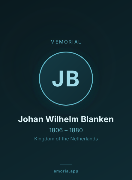 Memorial portrait of Johan Wilhelm Blanken