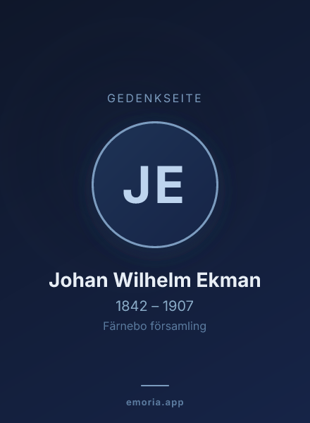 Gedenkportrait von Johan Wilhelm Ekman