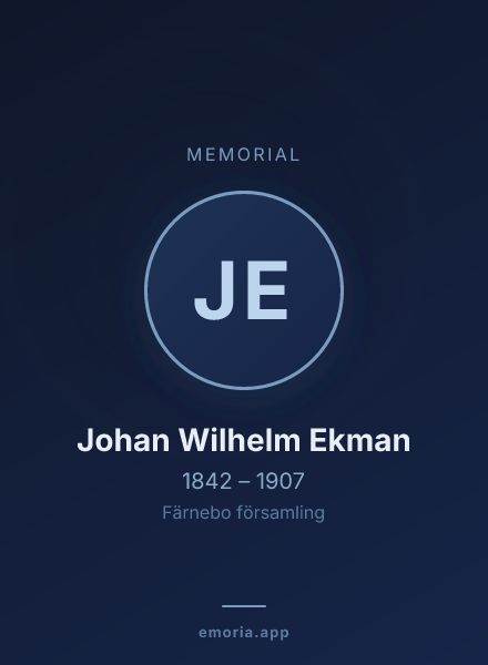Memorial portrait of Johan Wilhelm Ekman