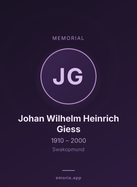 Memorial portrait of Johan Wilhelm Heinrich Giess