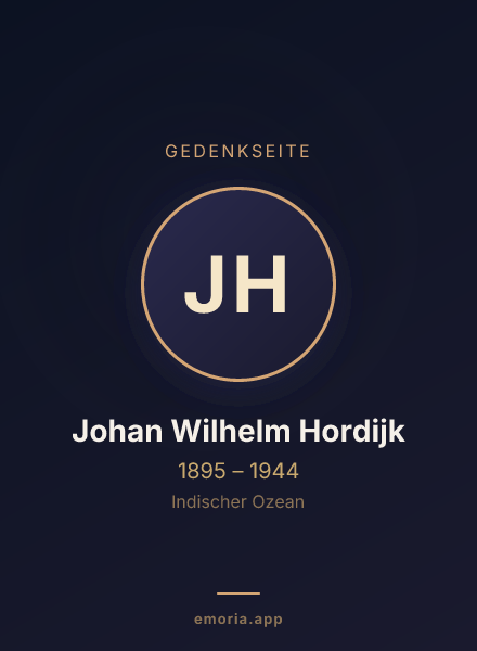 Gedenkportrait von Johan Wilhelm Hordijk