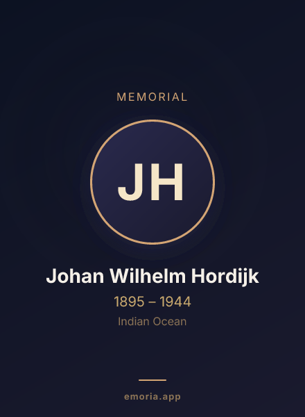 Memorial portrait of Johan Wilhelm Hordijk
