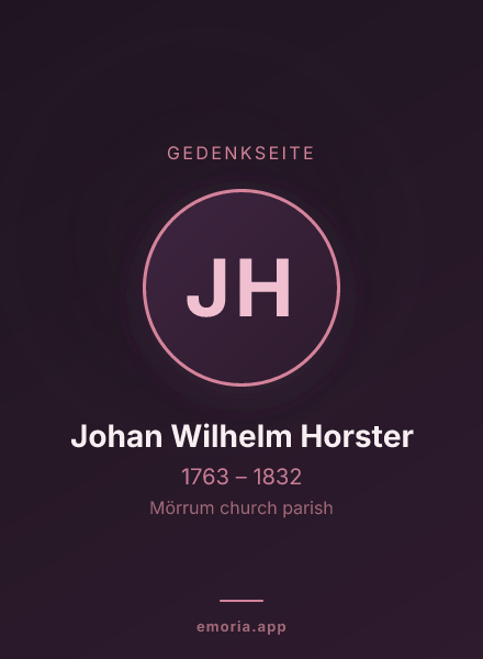 Gedenkportrait von Johan Wilhelm Horster