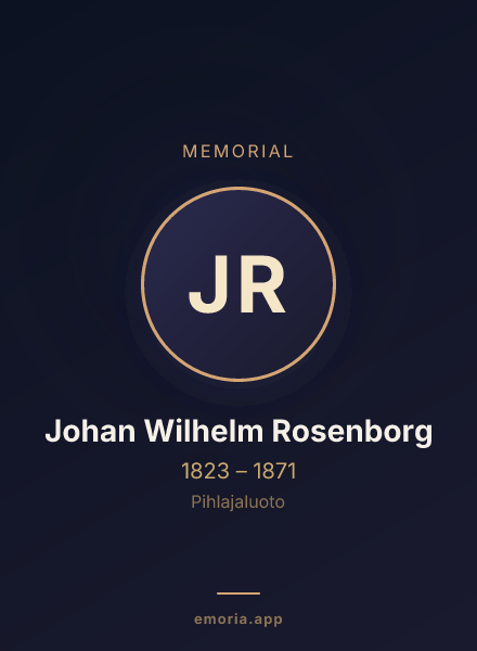 Memorial portrait of Johan Wilhelm Rosenborg