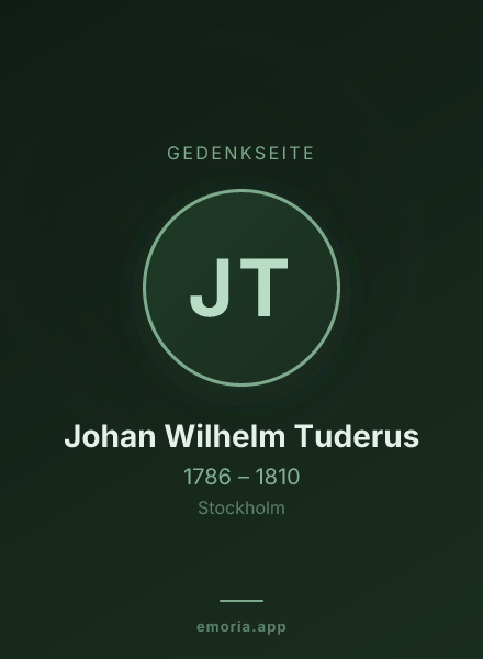 Gedenkportrait von Johan Wilhelm Tuderus