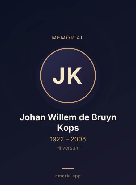 Memorial portrait of Johan Willem de Bruyn Kops