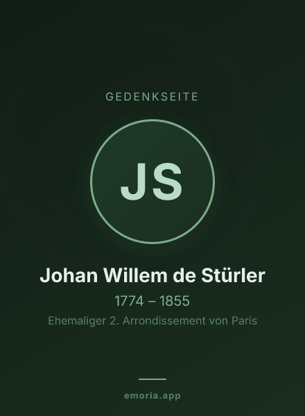 Gedenkportrait von Johan Willem de Stürler