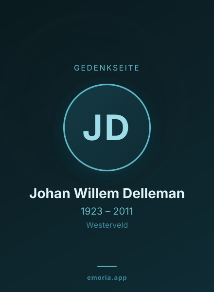 Gedenkportrait von Johan Willem Delleman
