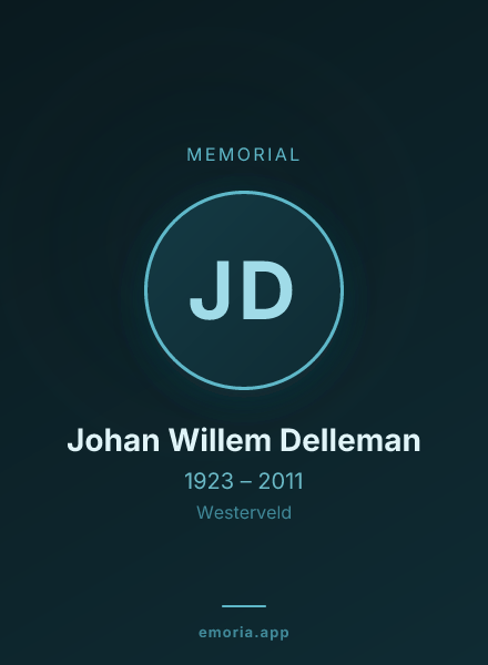 Memorial portrait of Johan Willem Delleman
