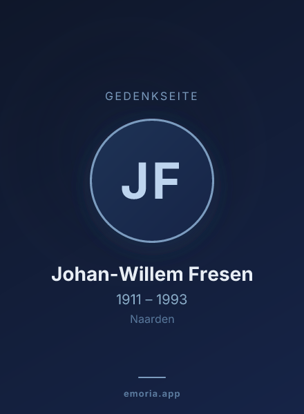 Gedenkportrait von Johan-Willem Fresen