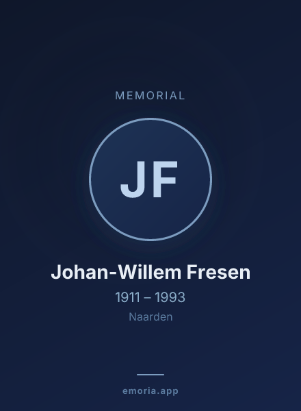 Memorial portrait of Johan-Willem Fresen