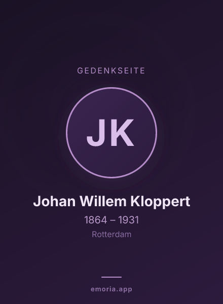 Gedenkportrait von Johan Willem Kloppert