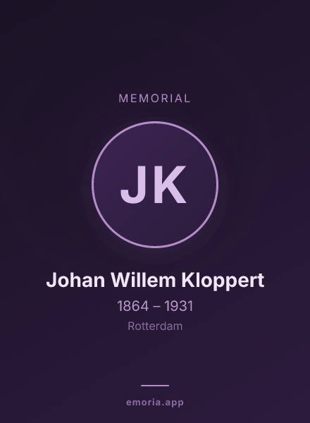 Memorial portrait of Johan Willem Kloppert