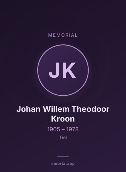 Memorial portrait of Johan Willem Theodoor Kroon