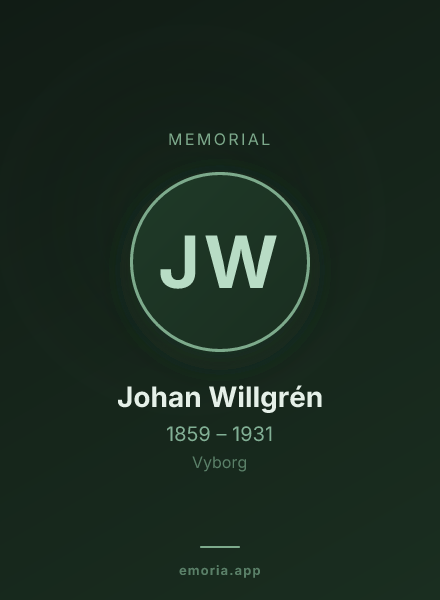 Memorial portrait of Johan Willgrén