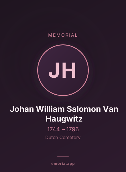 Memorial portrait of Johan William Salomon Van Haugwitz