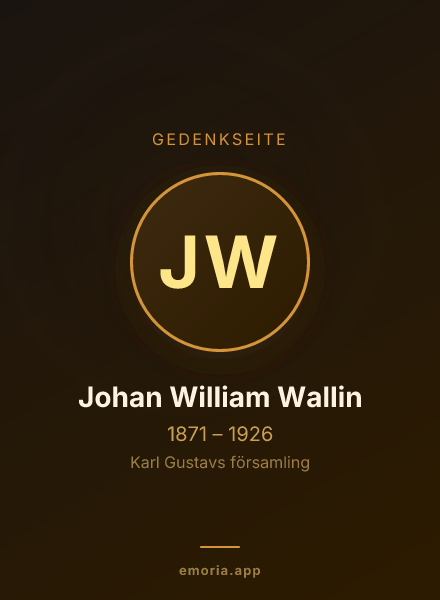 Gedenkportrait von Johan William Wallin