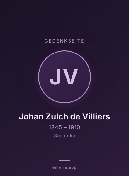 Gedenkportrait von Johan Zulch de Villiers