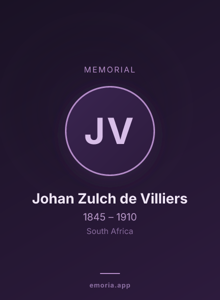 Memorial portrait of Johan Zulch de Villiers