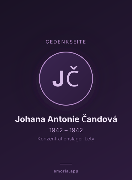 Gedenkportrait von Johana Antonie Čandová