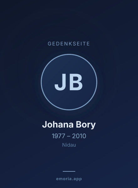 Gedenkportrait von Johana Bory