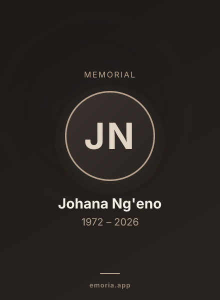 Memorial portrait of Johana Ng'eno