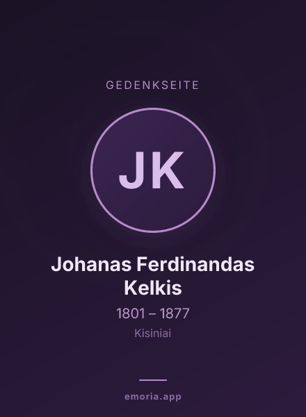 Gedenkportrait von Johanas Ferdinandas Kelkis