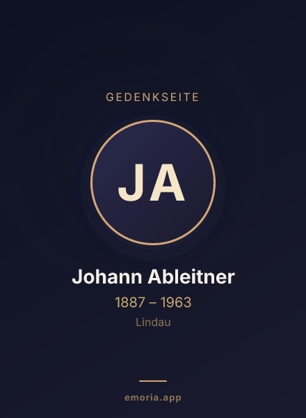 Gedenkportrait von Johann Ableitner