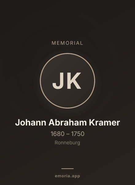 Memorial portrait of Johann Abraham Kramer