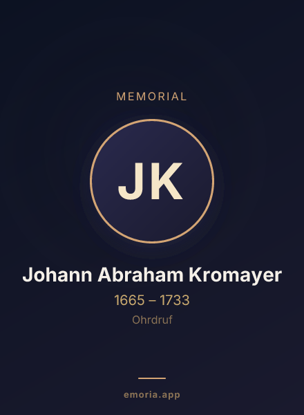 Memorial portrait of Johann Abraham Kromayer