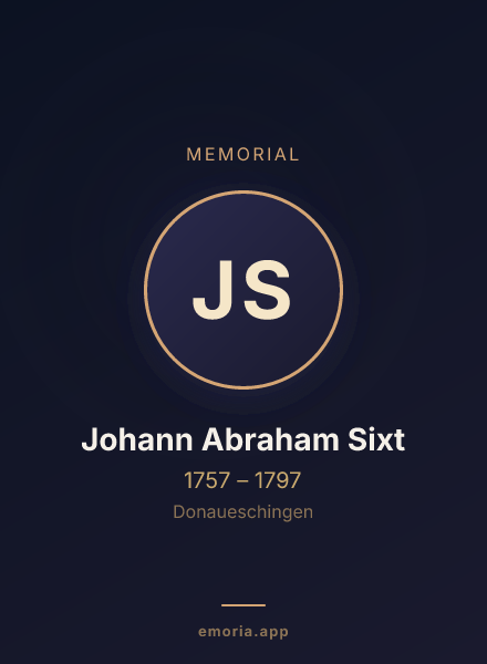Memorial portrait of Johann Abraham Sixt