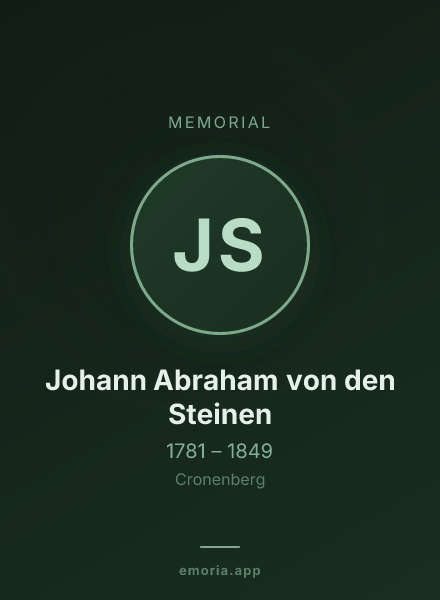 Memorial portrait of Johann Abraham von den Steinen