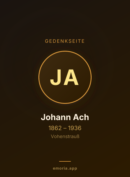Gedenkportrait von Johann Ach