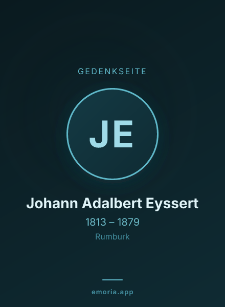 Gedenkportrait von Johann Adalbert Eyssert