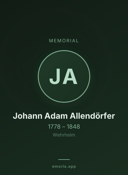 Memorial portrait of Johann Adam Allendörfer