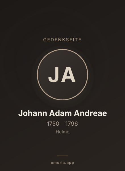 Gedenkportrait von Johann Adam Andreae