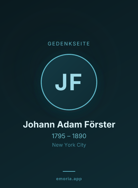 Gedenkportrait von Johann Adam Förster