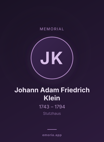 Memorial portrait of Johann Adam Friedrich Klein