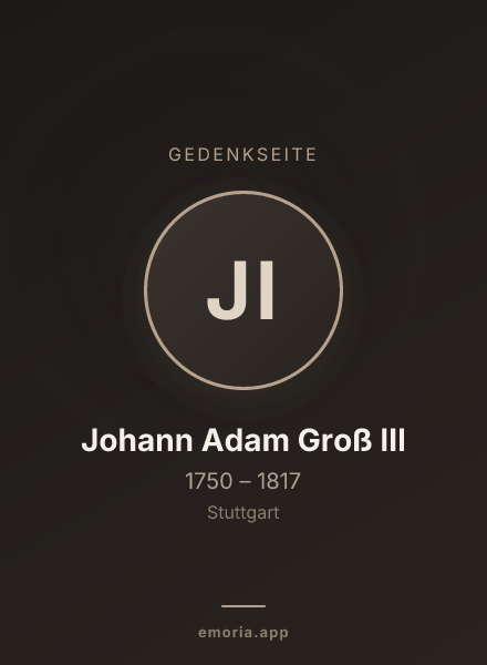Gedenkportrait von Johann Adam Groß III