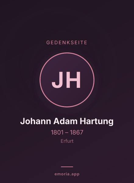 Gedenkportrait von Johann Adam Hartung