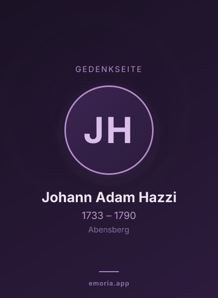 Gedenkportrait von Johann Adam Hazzi