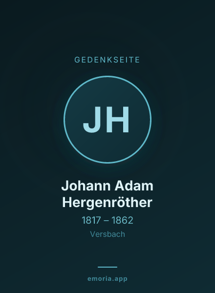 Gedenkportrait von Johann Adam Hergenröther