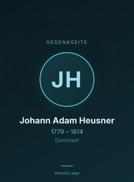 Gedenkportrait von Johann Adam Heusner