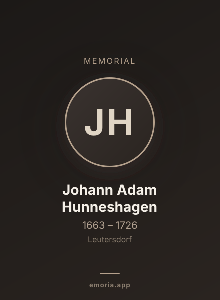 Memorial portrait of Johann Adam Hunneshagen