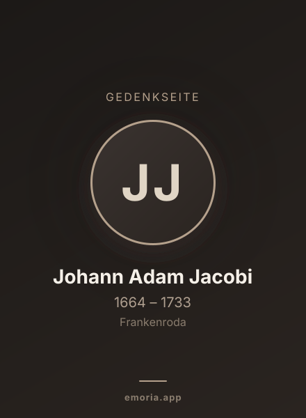 Gedenkportrait von Johann Adam Jacobi
