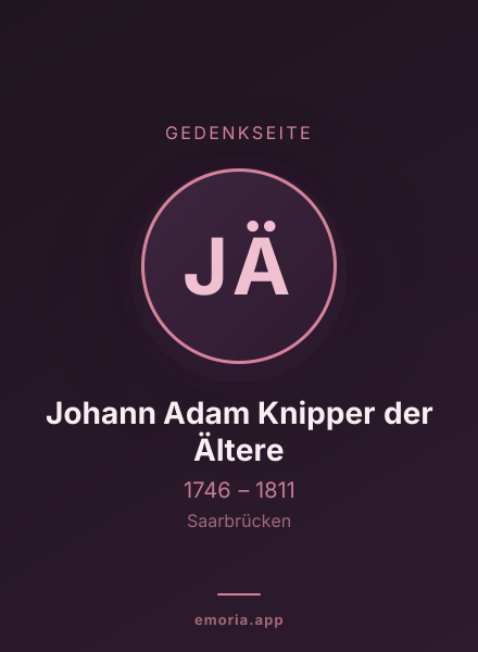 Gedenkportrait von Johann Adam Knipper der Ältere