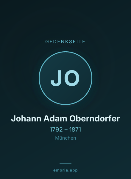 Gedenkportrait von Johann Adam Oberndorfer