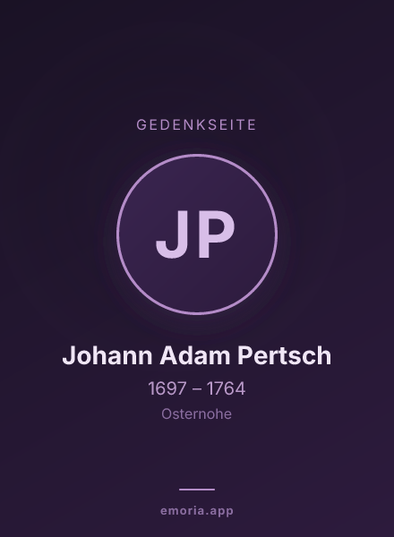Gedenkportrait von Johann Adam Pertsch