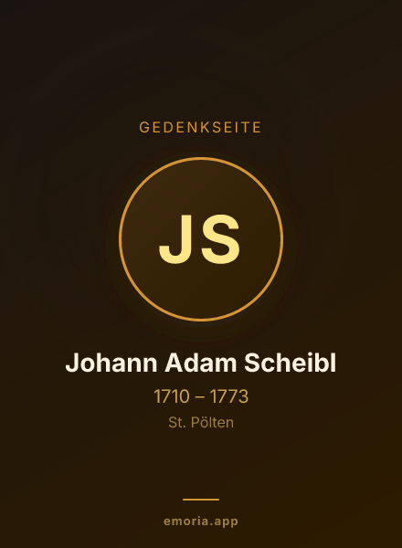 Gedenkportrait von Johann Adam Scheibl